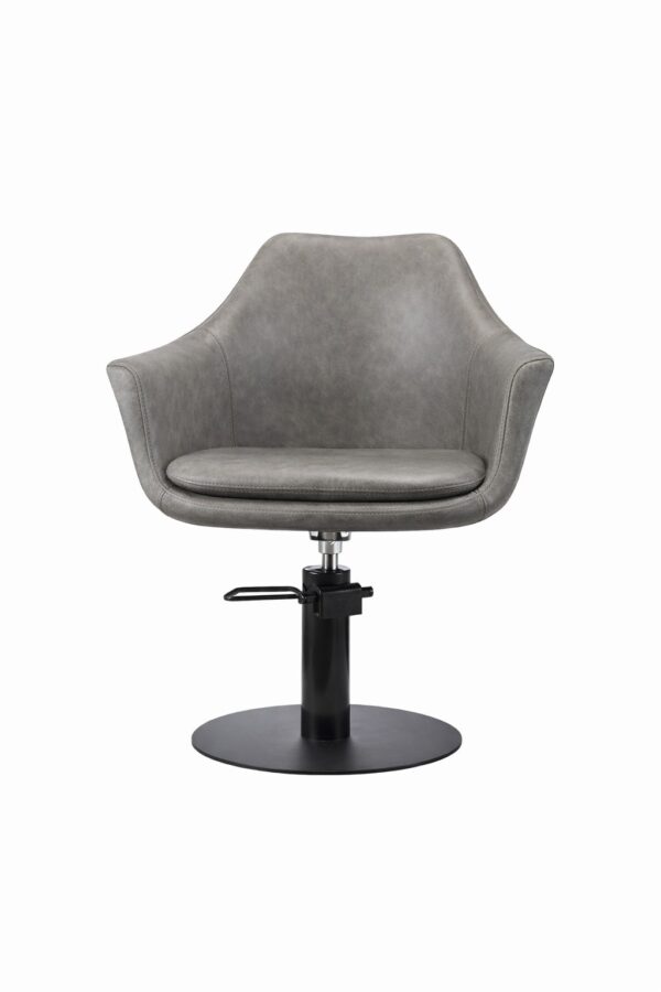 Karma Cronulla Salon Chair - Grey with Round Black Base